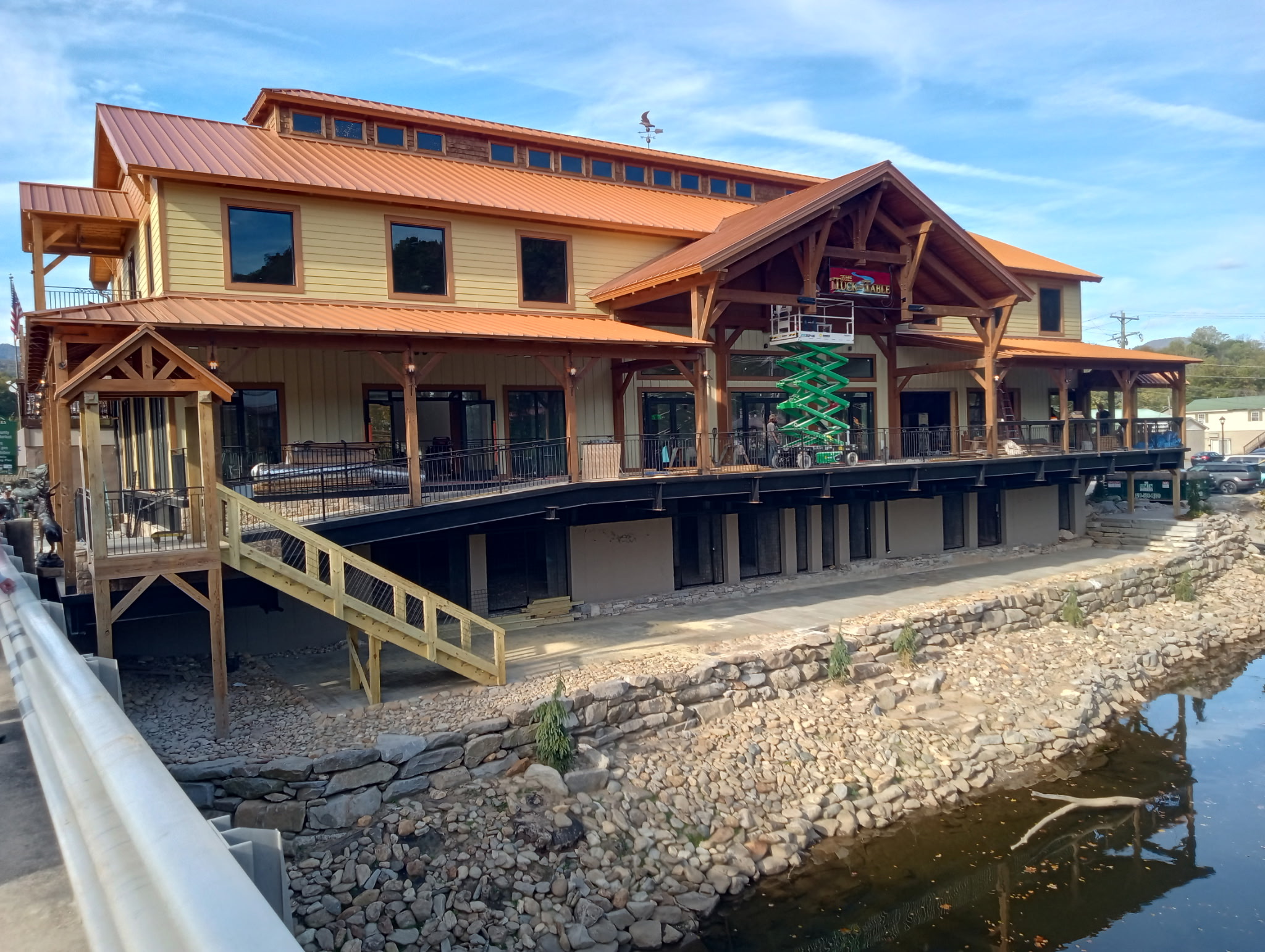 Residential and commercial steel fabrication project in progress by Franklin Machine Co., serving contractors across Western North Carolina