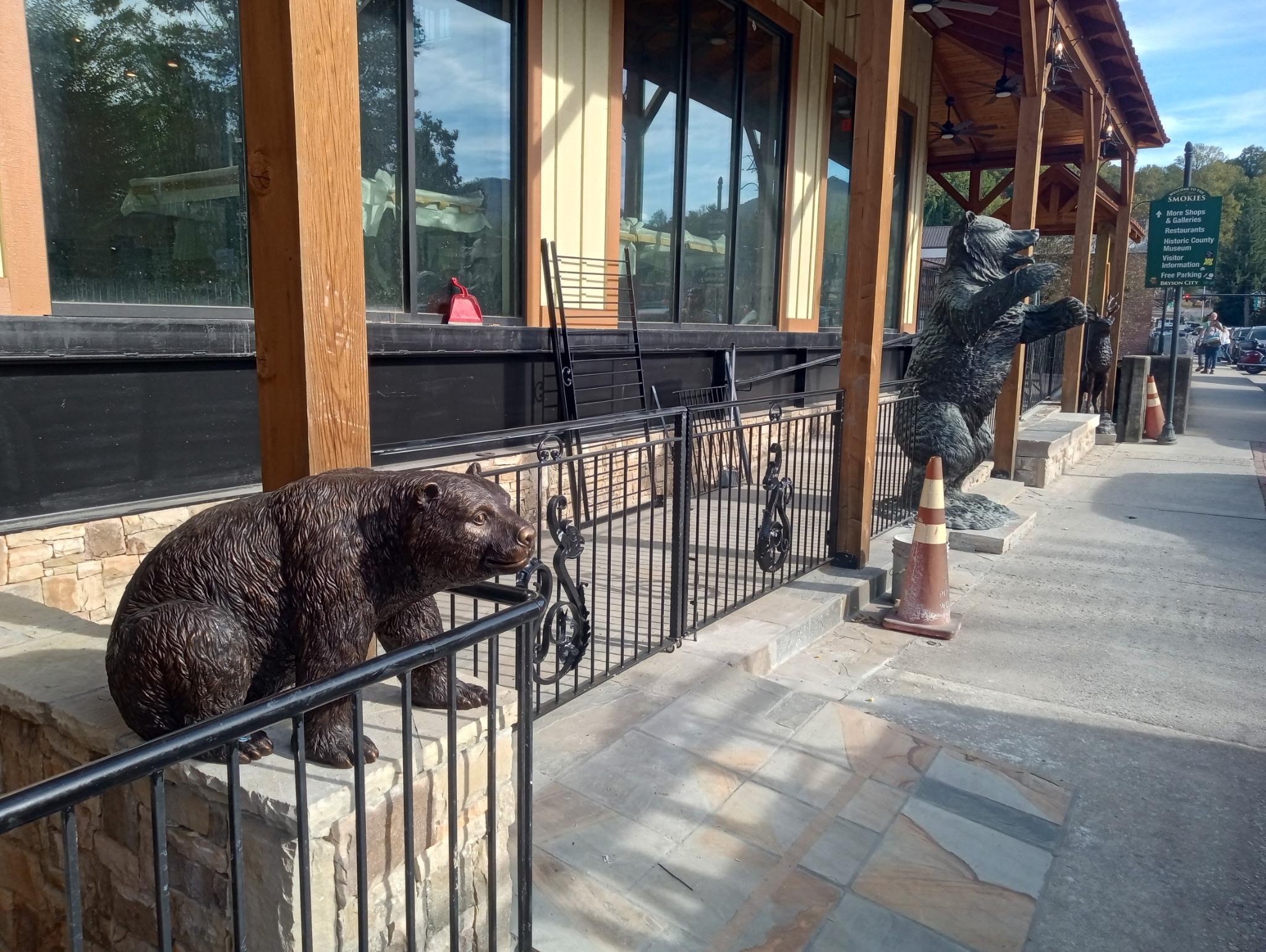 Custom steel railings fabricated and installed by Franklin Machine Co. for a residential property in Western North Carolina