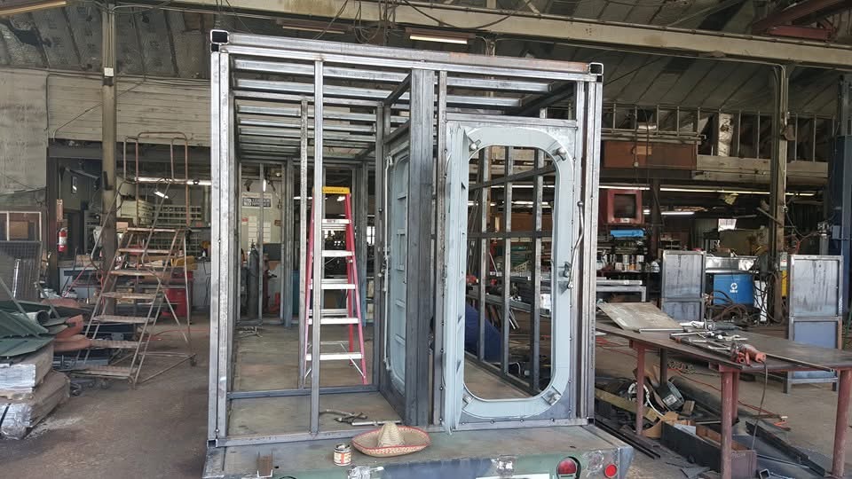 Custom fabricated steel gate designed and installed by Franklin Machine Co. in Franklin, NC