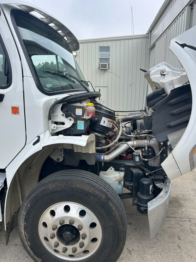 Heavy equipment diesel engine repair and hydraulic service at Franklin Machine Co. truck shop in Franklin, NC