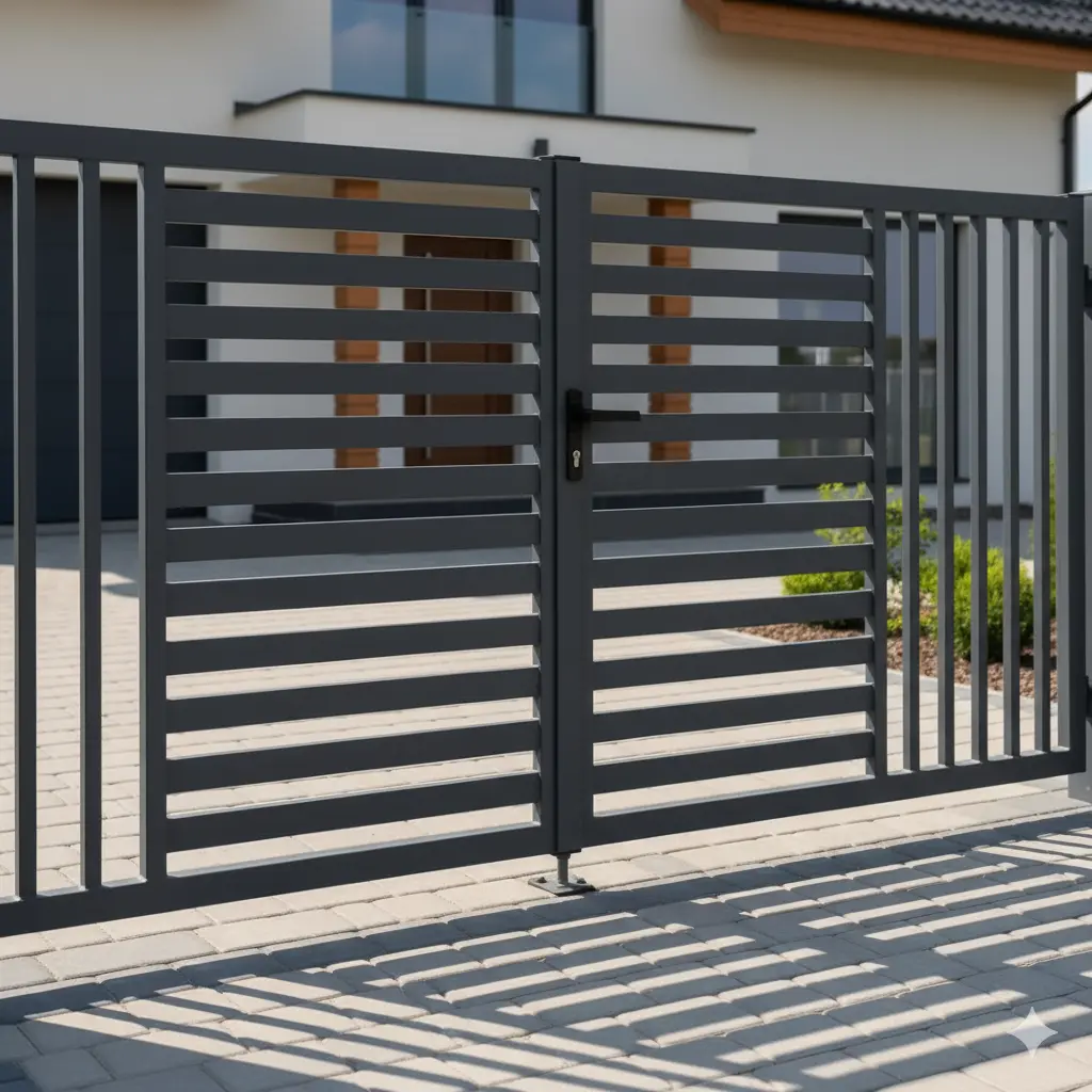 Custom decorative steel fencing and gate panels fabricated by Franklin Machine Co. serving Western North Carolina